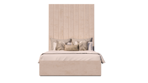 headboard verticale panelen met boxspring bed