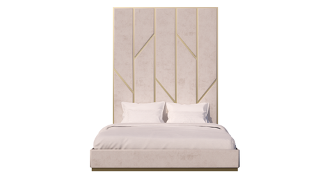 headboards met gouden lijnen en bed
